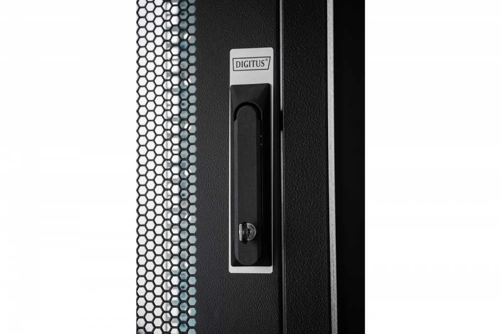 Digitus Spintelė Hyperice Tinklinė spintelė stovi Hyper Pro 19" 26U stelažas 600x1000, priekinės durys perforuotos, juoda, 1000kg