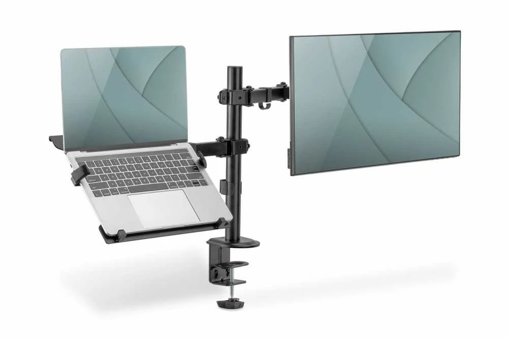Digitus Stalinio kompiuterio monitoriaus laikiklis su nešiojamojo kompiuterio laikikliu 1xlcd 32" 9kg, 1xnotebook 15,4" 4kg