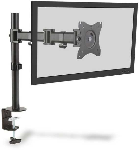 Laikiklis Digitus Vieno stalo stovas su spaustuku, 1xlcd, maks. 27'', maks. 8kg, pakreipti ir pasukti 360 kampu (sukama)