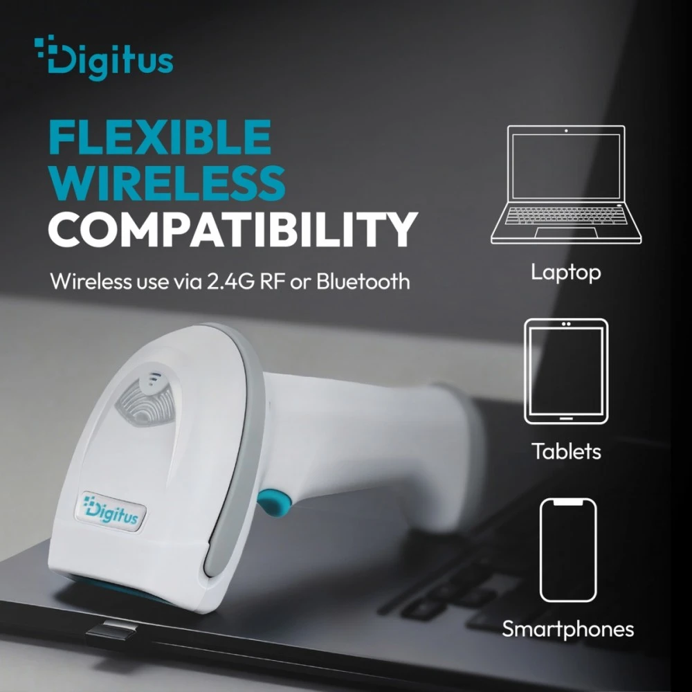Spausdintuvas Digitus Zaawansowany czytnik kodów kreskowych belaidis USB-RJ45 2m, 1D/2D 2m/s, IP52, stojak w zestawie