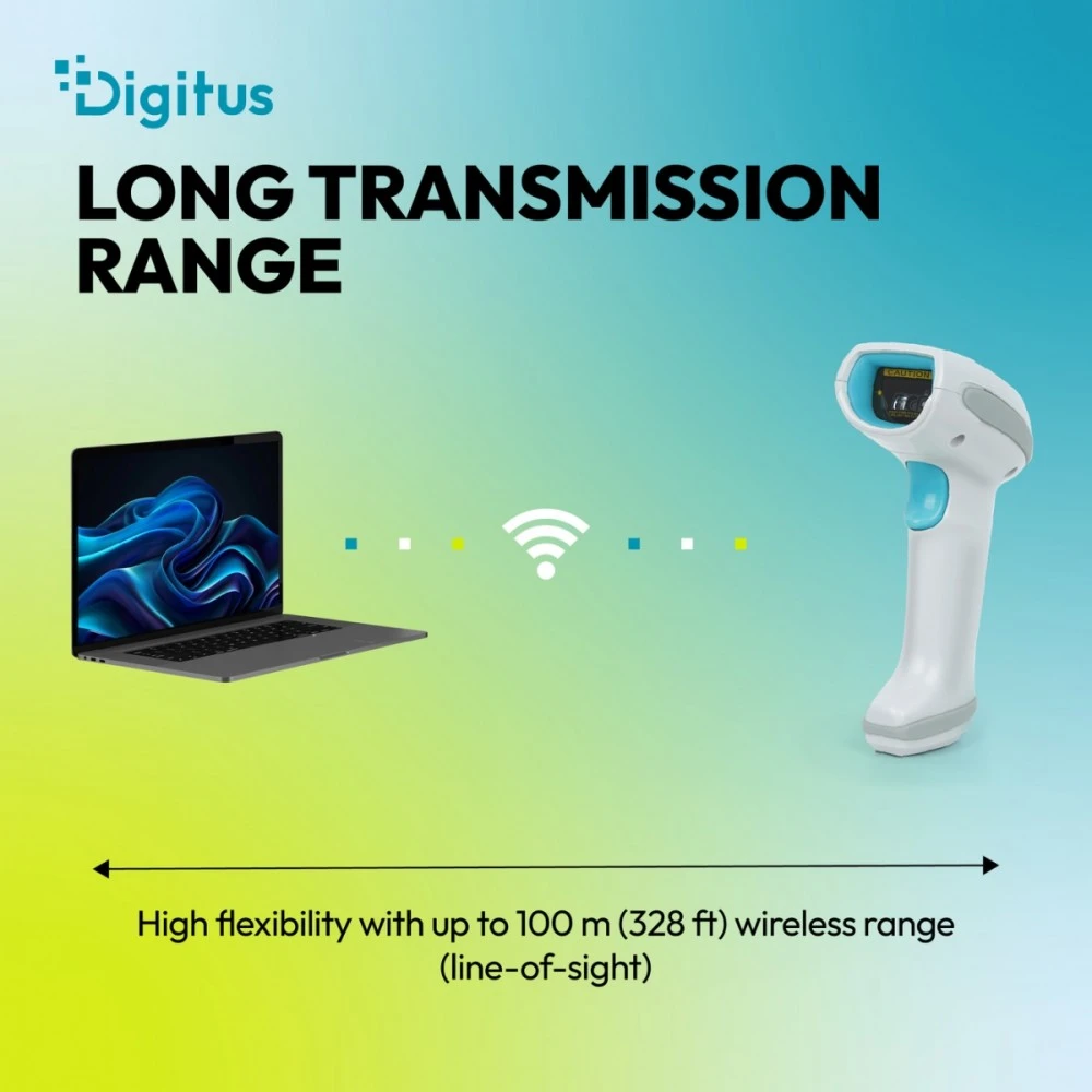 Spausdintuvas Digitus Zaawansowany czytnik kodów kreskowych belaidis USB-RJ45 2m, 1D/2D 2m/s, IP52, stojak w zestawie