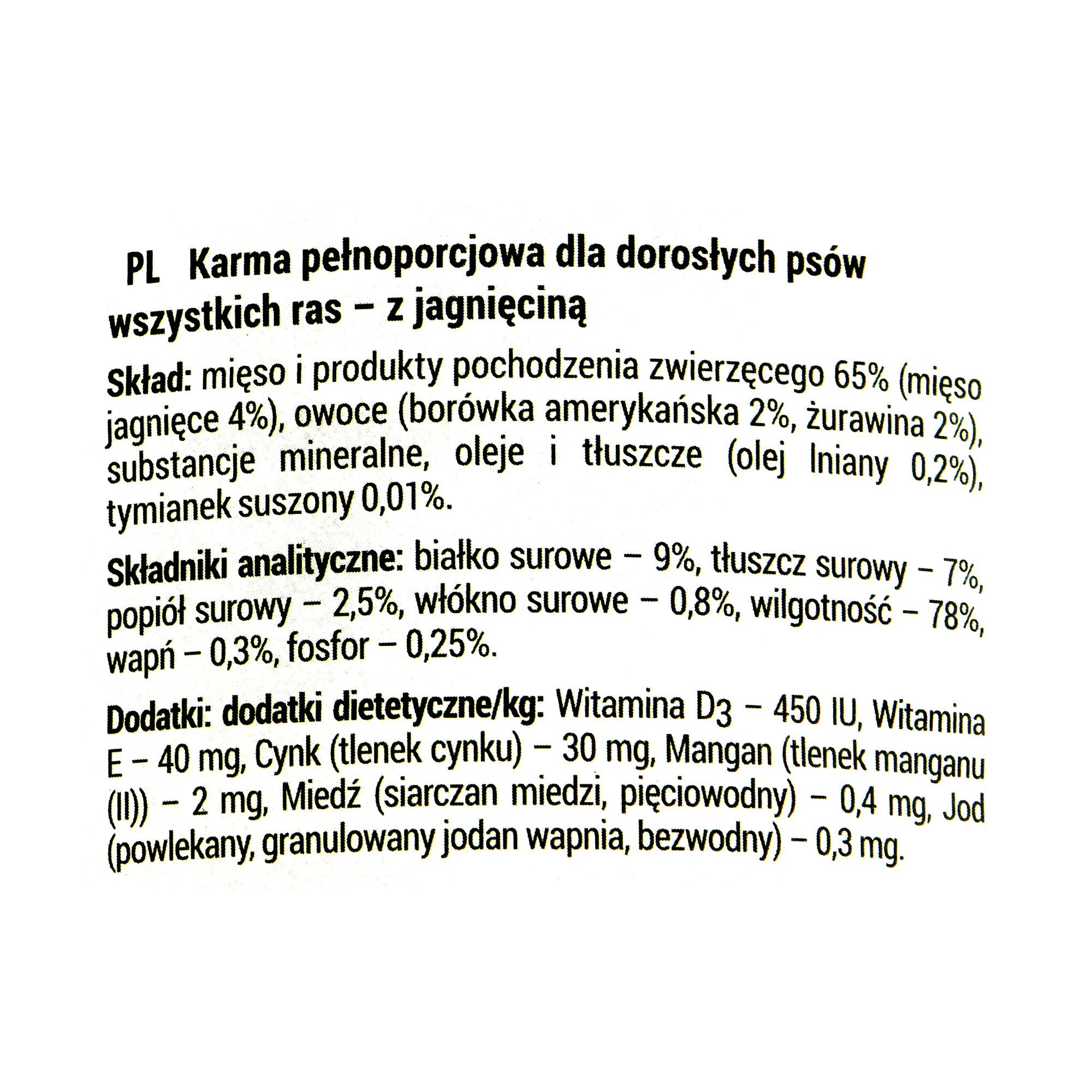 Šunų Maistas - Dolina Noteci Rafi, Su Ėriena, Spanguolėmis Ir Mėlynėmis - 400g
