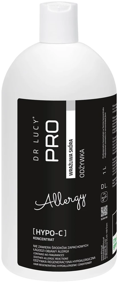 Dr. Lucy Pro Hypo C Regeneruojantis Kondicionierius – Švelni formulė, 1L, ramina jautrią odą