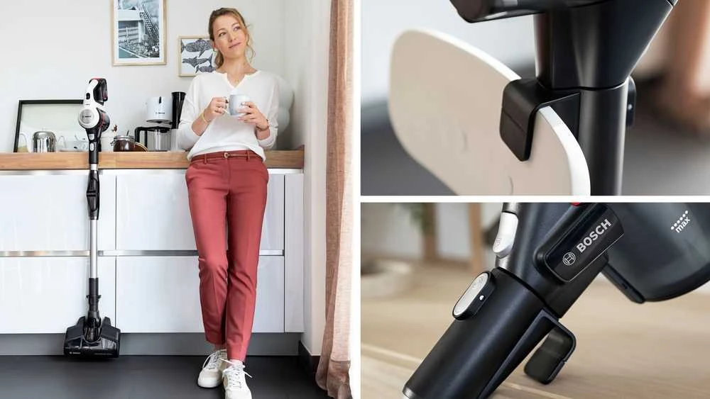 Bosch BSS711W stick vacuum/electric broom Baterija Dry Bagless 0.3 L Juodas, Sidabrinis, Baltas