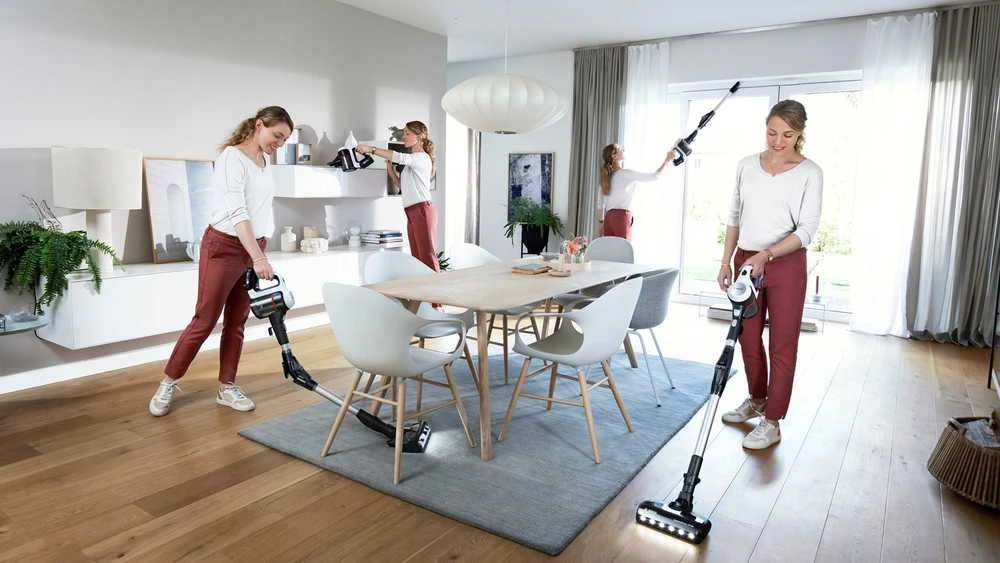 Bosch BSS711W stick vacuum/electric broom Baterija Dry Bagless 0.3 L Juodas, Sidabrinis, Baltas
