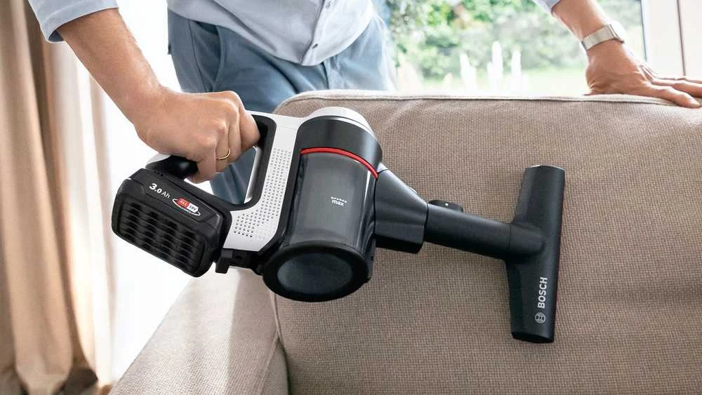 Bosch BSS711W stick vacuum/electric broom Baterija Dry Bagless 0.3 L Juodas, Sidabrinis, Baltas