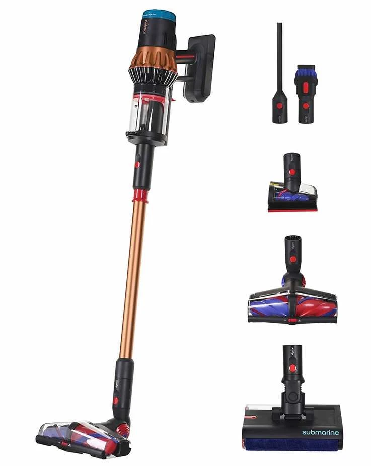 Drėgno ir sauso valymo belaidis dulkių siurblys Dyson „V16 Piston Animal Submarine“, vario/juodos matinės spalvos