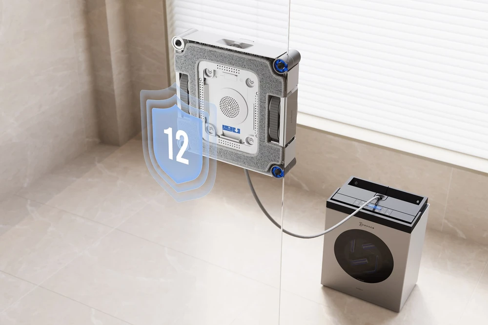 Langų valymo robotas Ecovacs WINBOT W3 OMNI, Baltas/sidabrinis