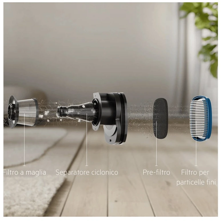 Electrolux EW82U1DB 2-in-1 stick vacuum Baterija Dry&wet Cyclonic Bagless 85 W Mėlyna 4.3 Ah