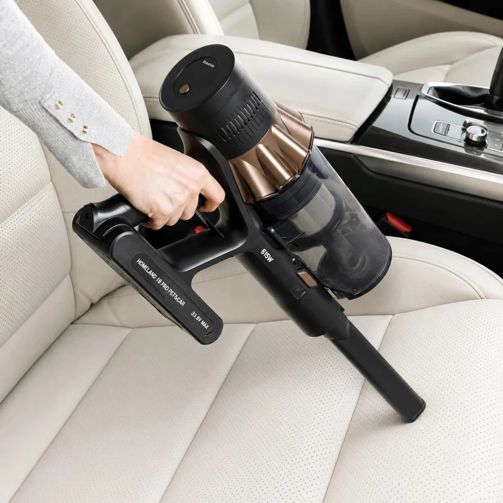 Taurus Homeland X9 Pro Pet & Car Cordless Stick Vacuum Cleaner Baterija-powered Dry HEPA Bagless 0.7 l 615 W Juodas, Brown 2.5 Ah