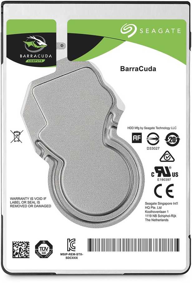 „SEAGATE Barracuda 500GB“ kietasis diskas SATA 6Gb/s 5400rpm 2,5 colio 7 mm aukščio 128 MB talpykla, juodos spalvos