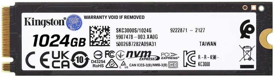 „Kingston Technology KC3000 M.2 1024 GB PCI Express 4.0 3D TLC NVMe“ diskai