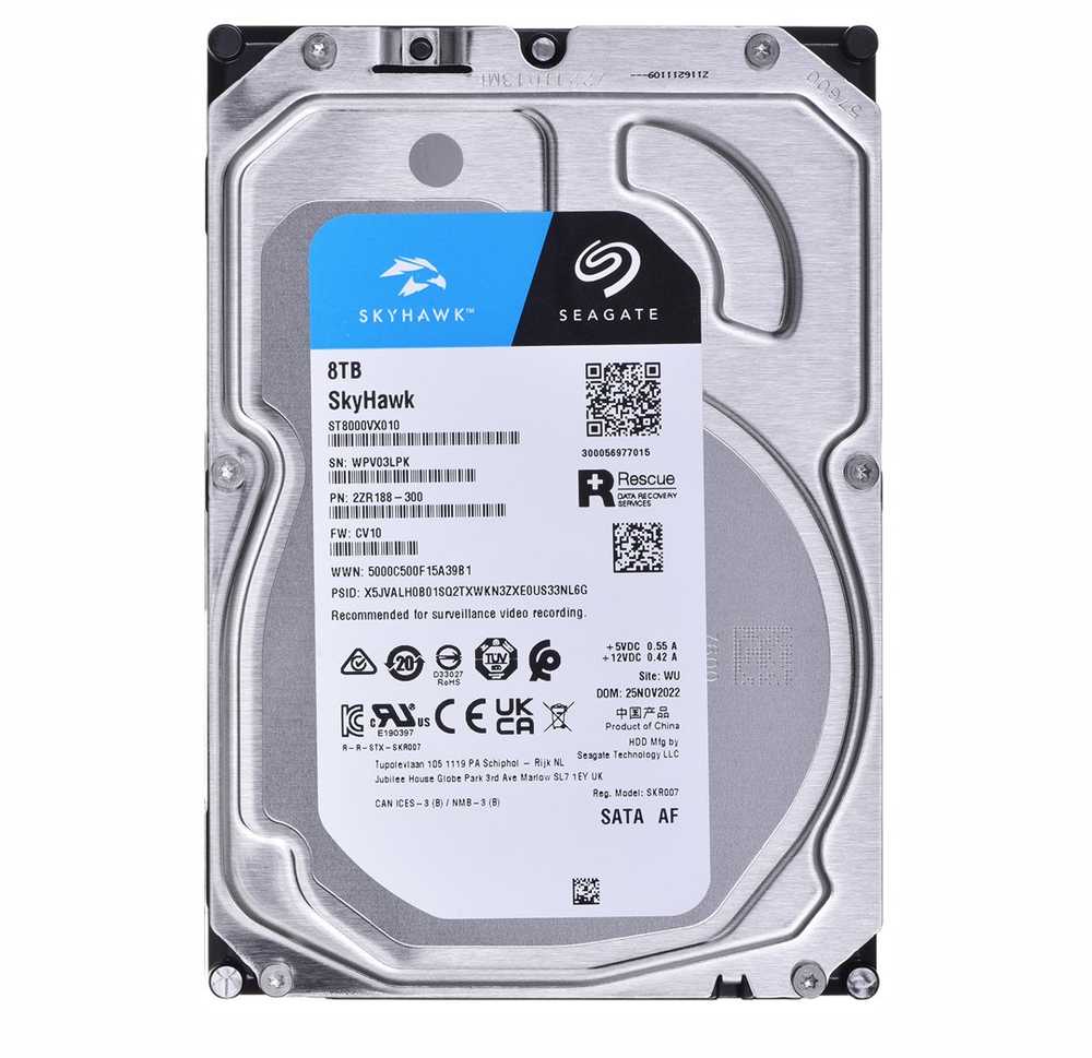 Dysk twardy hdd seagate skyhawk 8tb 3,5" sata st8000vx010