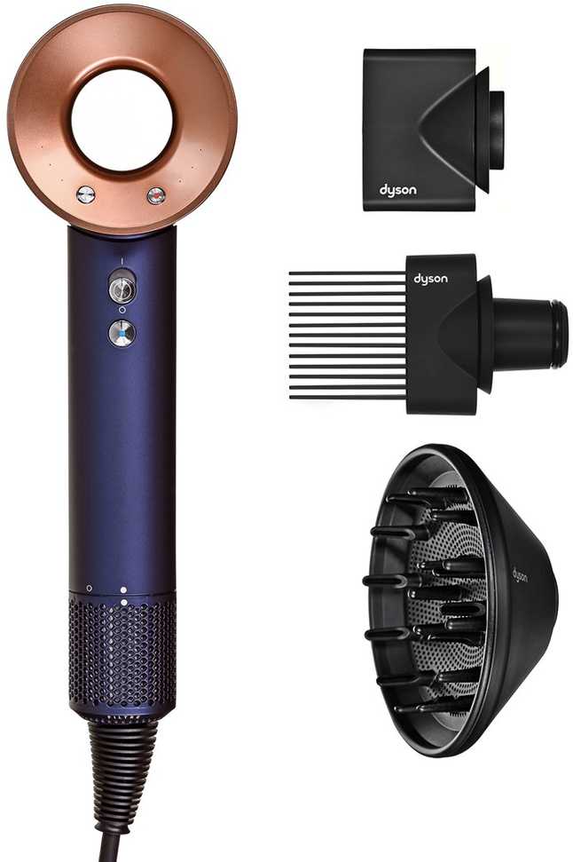 Plaukų džiovintuvas Dyson Supersonic HD07 Curly + Coily, Mėlynos ir vario spalvos