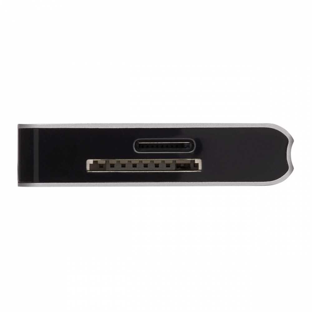 „Eaton Tripp Lite“ USB-C dokas – 4K HDMI, USB 3.2 Gen 1, USB-A šakotuvas, GbE, atminties kortelė, 100 W PD įkrovimas, nuimamas laidas