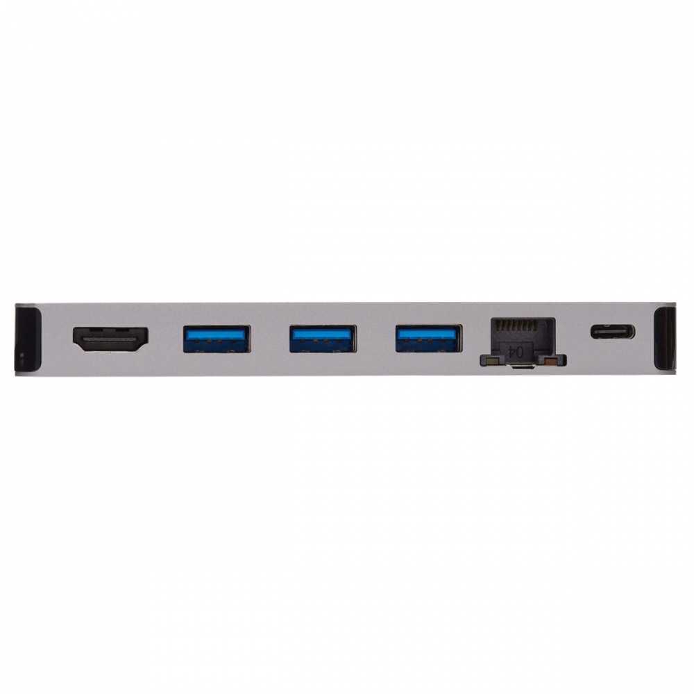 „Eaton Tripp Lite“ USB-C dokas – 4K HDMI, USB 3.2 Gen 1, USB-A šakotuvas, GbE, atminties kortelė, 100 W PD įkrovimas, nuimamas laidas