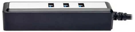 Juodas 3-portų USB-A šakotuvas