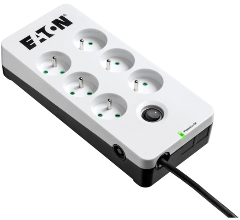 Eaton PS6F viršįtampių ribotuvas 6 AC išvestis(ys / čių) 220 - 250 V Juoda, Balta 1 m