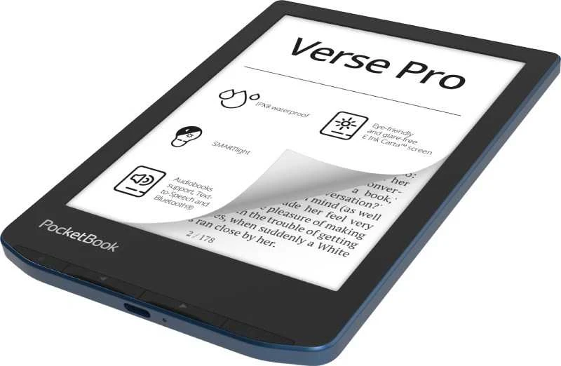 El. knygų skaitytuvas „PocketBook Verse Pro 634“, 6 colių, 16 GB, „Wi-Fi“, žydros spalvos