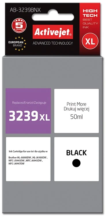Rašalo kasetė Activejet AB-3239BNX (pakaitinė Brother LC3239XL, Supreme, 50 ml, juoda)