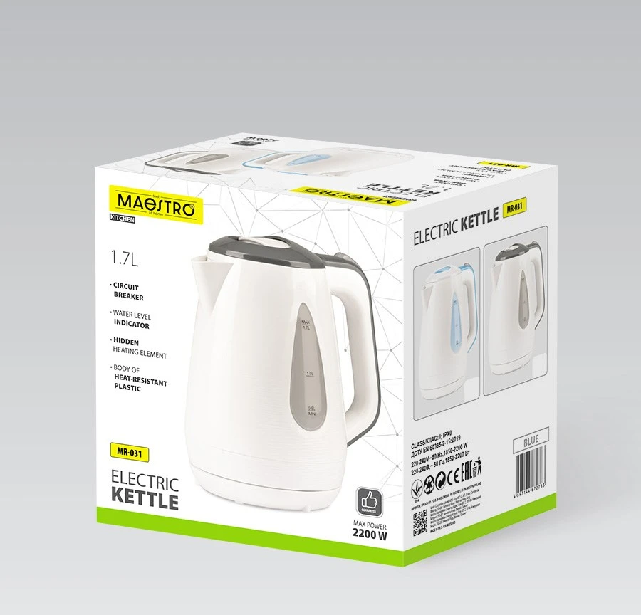 Elektros virdulys MAESTRO MR-031-Mėlynas 1.7 L 2200 W