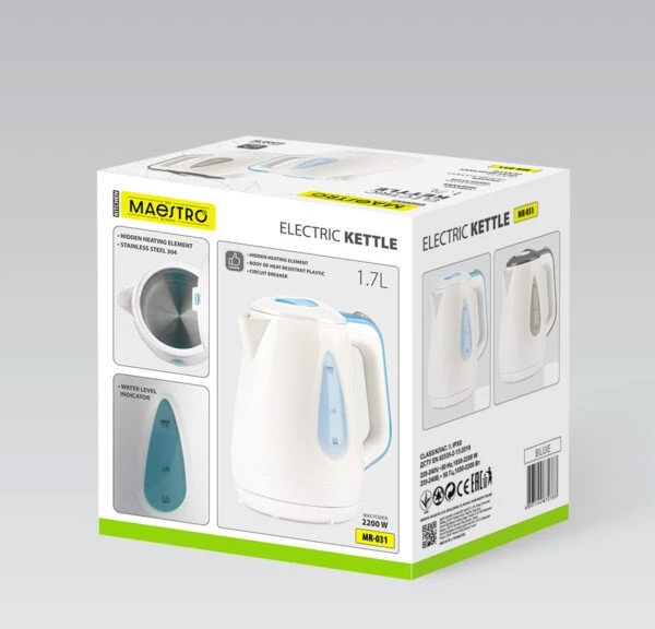 Elektros virdulys MAESTRO MR-031-Mėlynas 1.7 L 2200 W