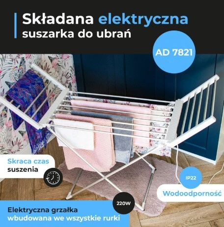 Elektryczna džiovyklė drabužiams adler ad 7821