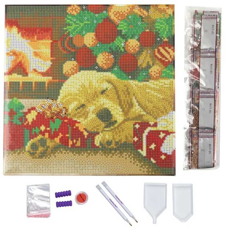 Paveikslas ant drobės 30x30cm su Labrador Epee mozaika