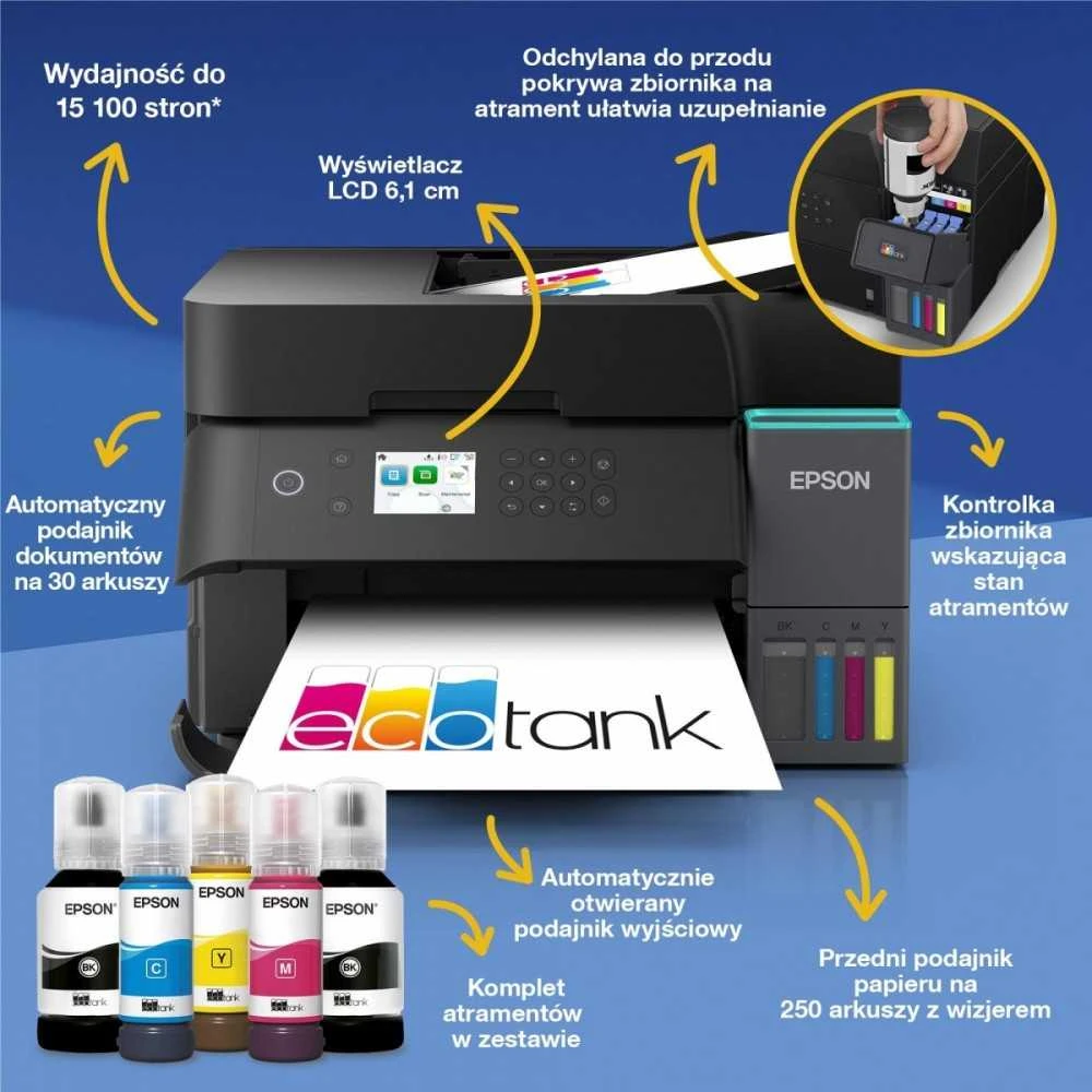Spausdintuvas Epson | daugiafunkcis įrenginys | EcoTank L6370 | Inkjet | Spalvotas | A4 | Wi-Fi | Juodas