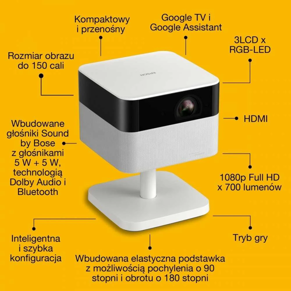 Išmanusis nešiojamas projektorius Epson Lifestudio Flex EF-71 | Full HD | Baltas