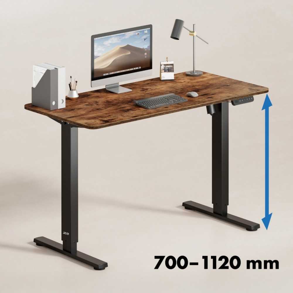 Biurko Ergo Office elektrinis aukščio reguliavimo stalas, maks. aukštis 1160 mm, maks. apkrova - 80 kg, be stalviršio, darbui sėdint arba stovint, juodas, ER-40