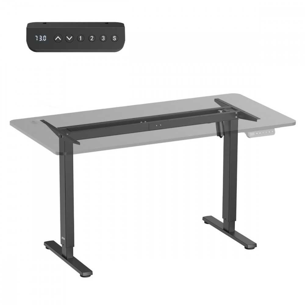 Biurko Ergo Office elektrinis aukščio reguliavimo stalas, maks. aukštis 1160 mm, maks. apkrova - 80 kg, be stalviršio, darbui sėdint arba stovint, juodas, ER-40
