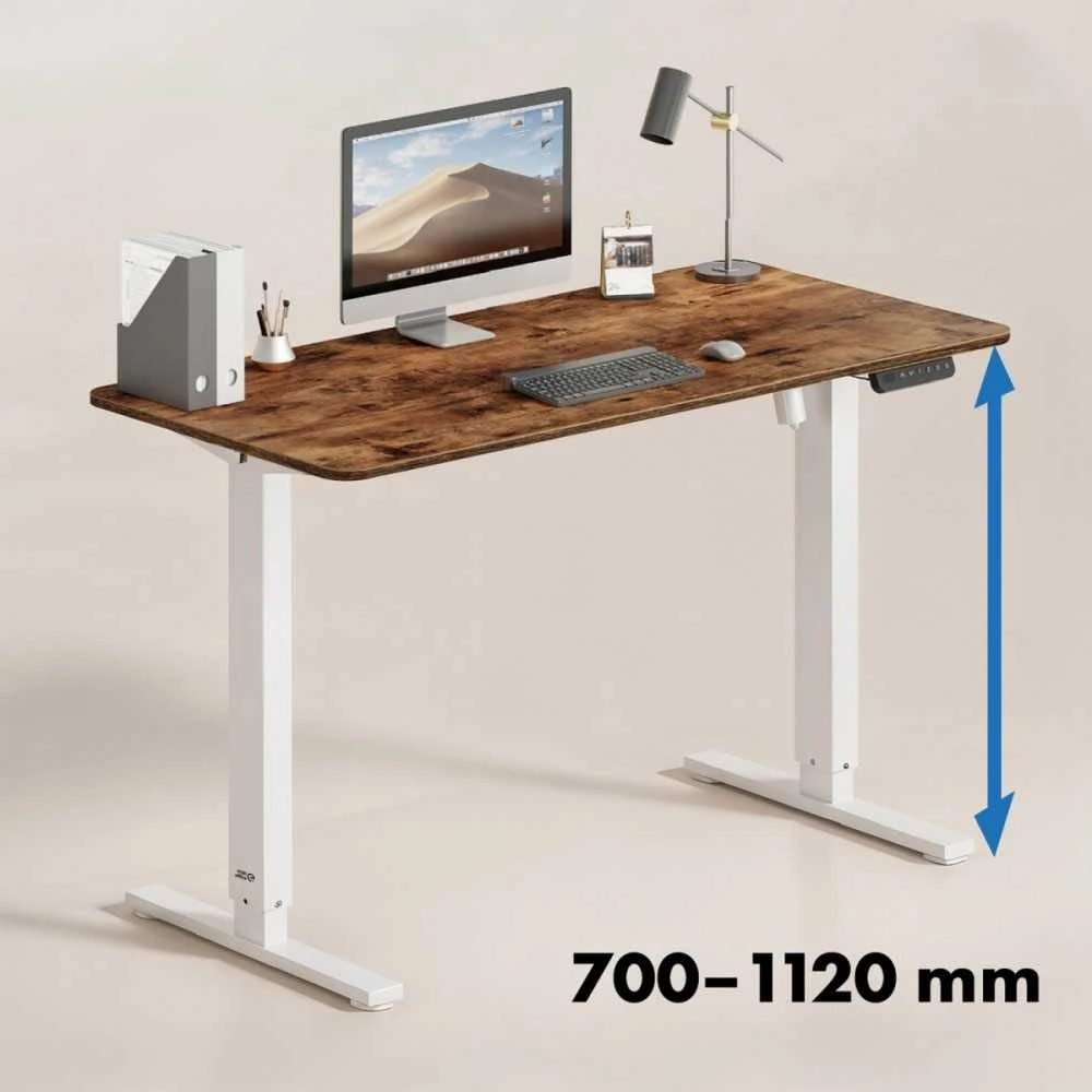 Biurko Ergo Office elektrinis aukščio reguliavimo stalas, maks. aukštis 1160 mm, maks. apkrova - 80 kg, be stalviršio, darbui sėdint arba stovint, baltas, ER-400