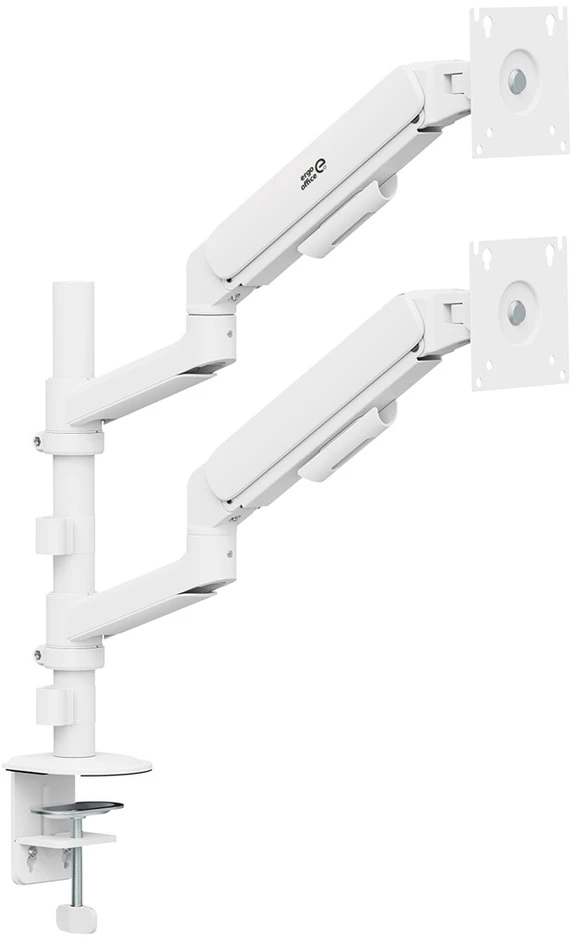 Laikiklis „Ergo Office“ 2 monitorių laikiklis / pakaba, dujinė spyruoklė, 17"-32", 1-10 kg, matinės baltos spalvos, ER-692 W