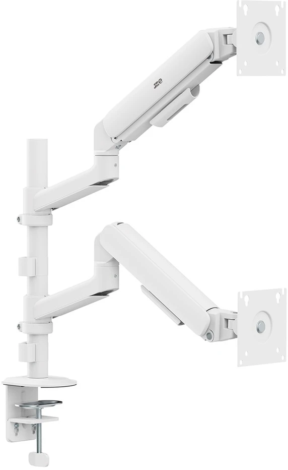 Laikiklis „Ergo Office“ 2 monitorių laikiklis / pakaba, dujinė spyruoklė, 17"-32", 1-10 kg, matinės baltos spalvos, ER-692 W