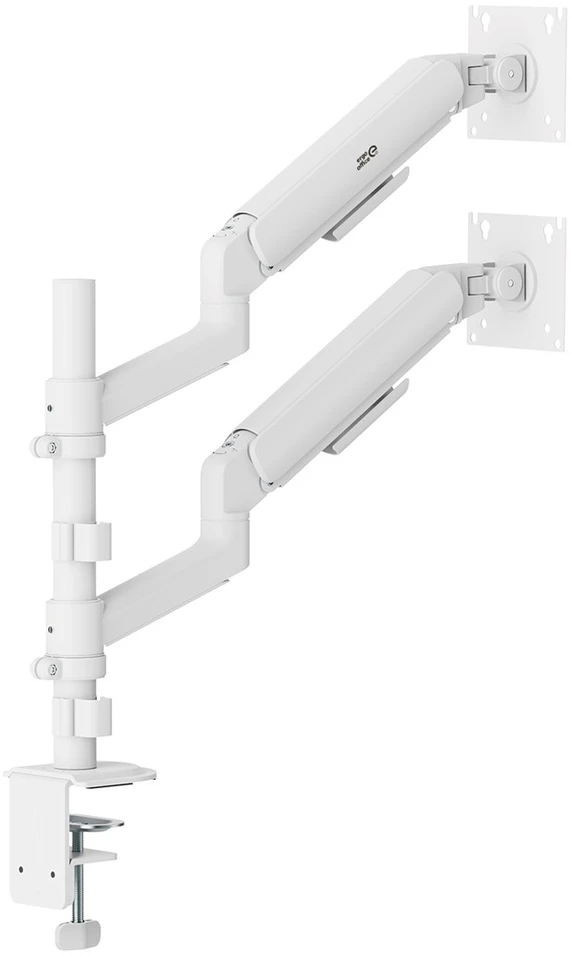 Laikiklis „Ergo Office“ 2 monitorių laikiklis / pakaba, dujinė spyruoklė, 17"-32", 1-10 kg, matinės baltos spalvos, ER-692 W