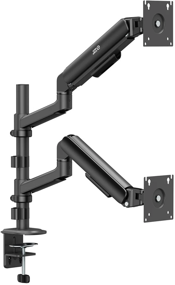 Laikiklis „Ergo Office“ 2 monitorių laikiklis / pakaba, dujinė spyruoklė, 17"-32", 1-10 kg, matinės juodos spalvos, ER-692 B