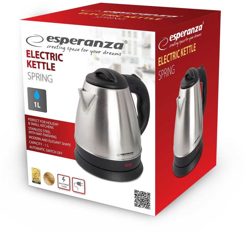 Esperanza virdulys elektrinis spring 1.0 l inox ekk116x