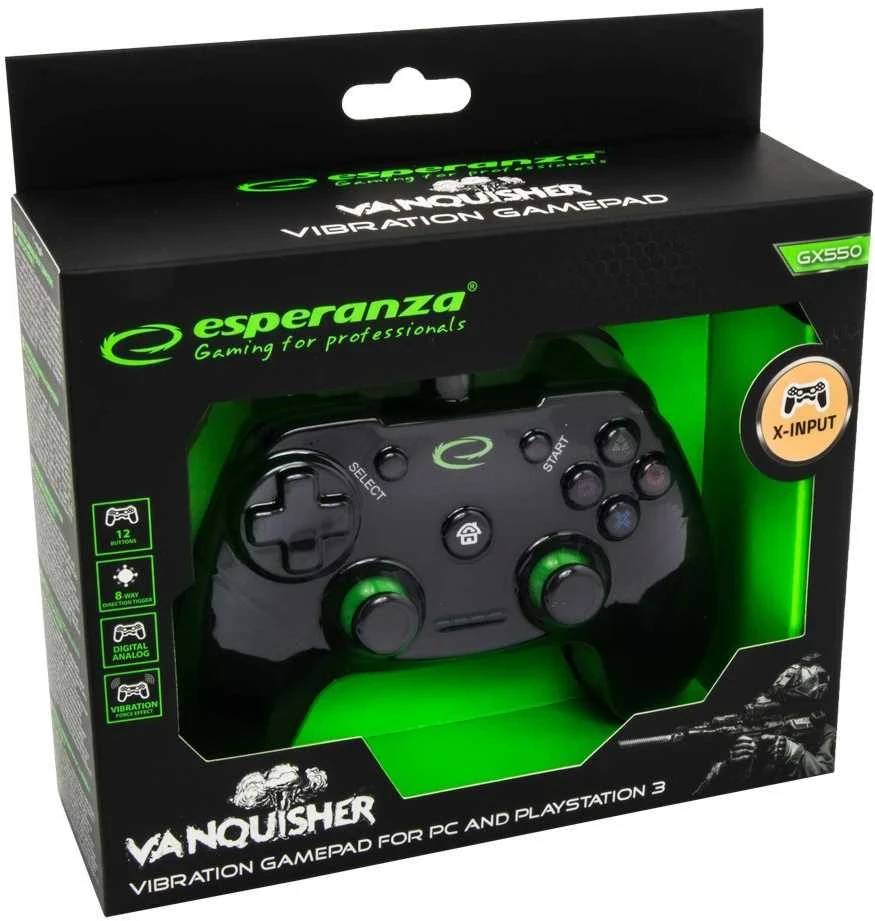 Esperanza Gamepad pc/ps 3 usb vanquisher
