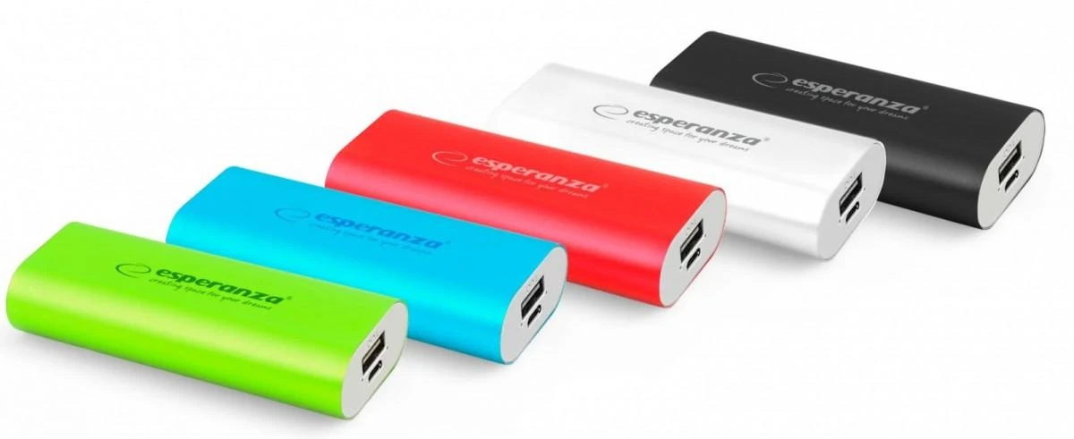 Power Bank Esperanza Hadron EMP105K (4400mAh; microUSB, USB 2.0; spalva juoda)