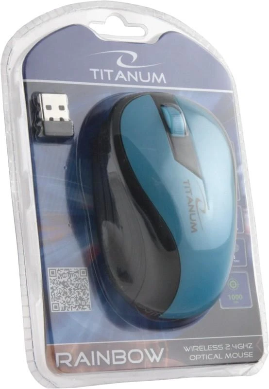 TITANUM Optinė belaidė pelė TM114T RAINBOW TURQUOISE