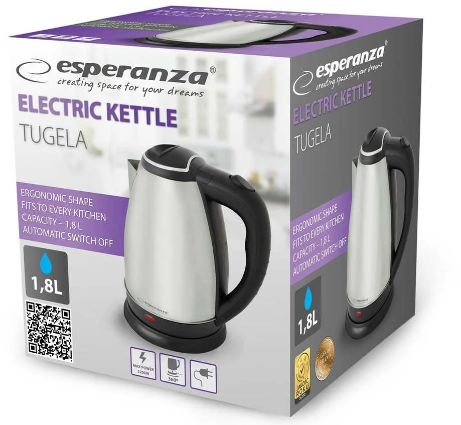 Elektrinis Virdulys - Esperanza EKK104X 1,8 L Juoda, Multi Spalvos 2200 W