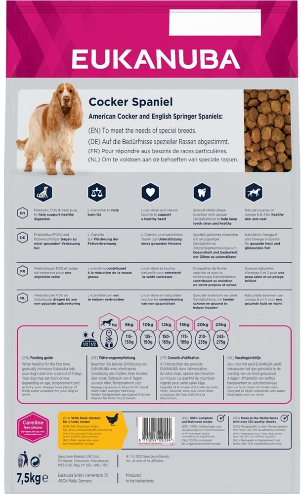 Eukanuba Adult Cocker Spaniel sausas maistas kokerspanieliams 7,5kg
