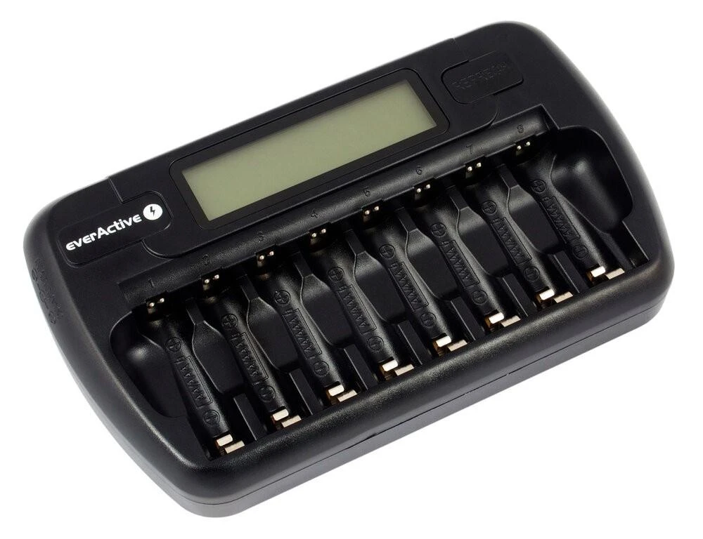 everActive 1-8 AA/AAA elementų kroviklis su LCD ekranu