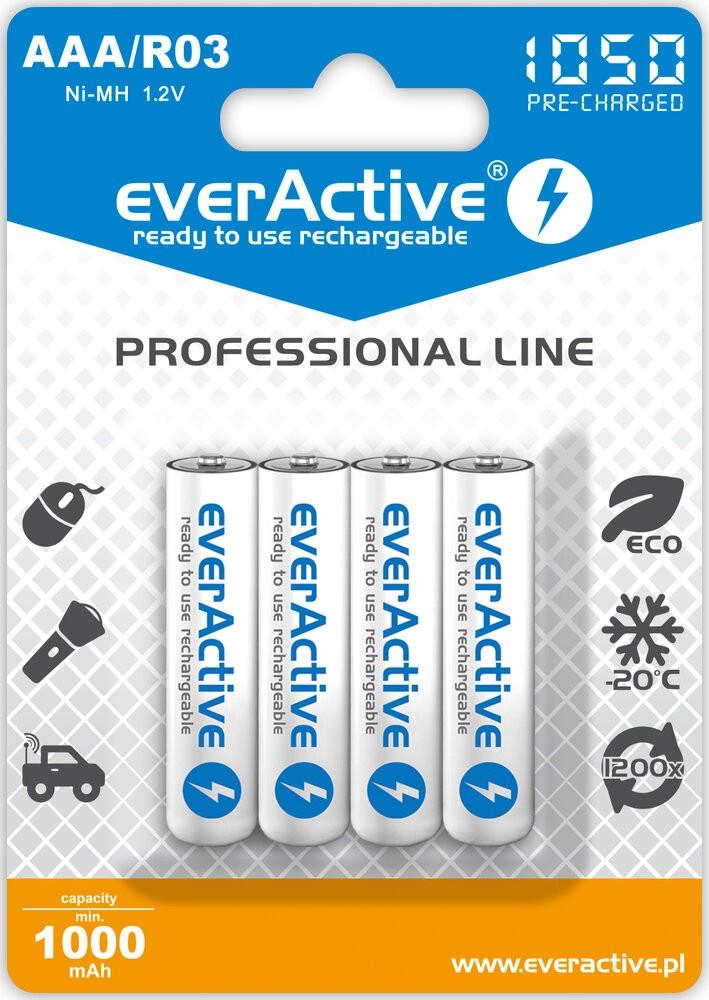 Įkraunamos baterijos everActive Ni-MH R03 AAA 1050 mAh Professional Line
