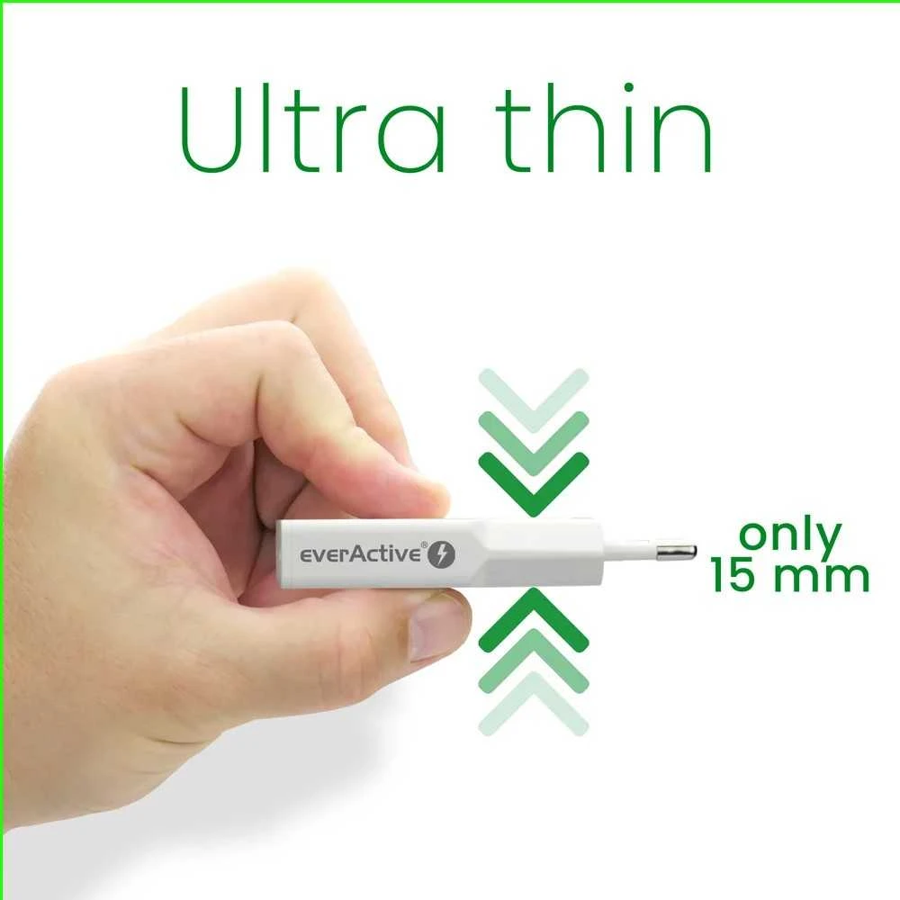 „everactive“ įkroviklis 2 x USB-C greito įkrovimo 4+ 30W SUPER SLIM baltas