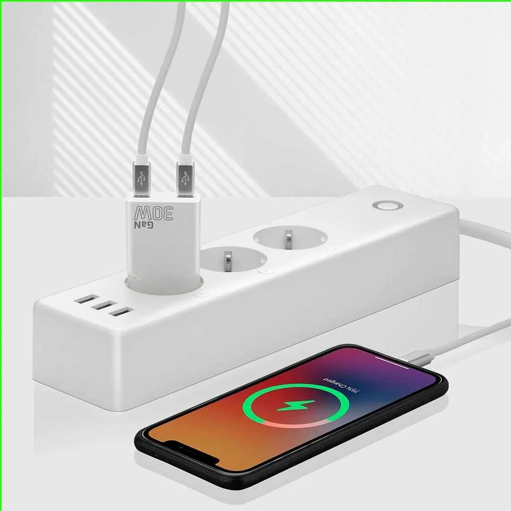 „everactive“ įkroviklis 2 x USB-C greito įkrovimo 4+ 30W SUPER SLIM baltas