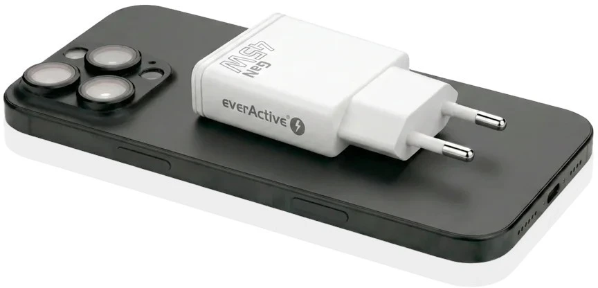 Įkroviklis - everActive SC-460Q 45W USB & USB-C Greitas Įkroviklis, Balta