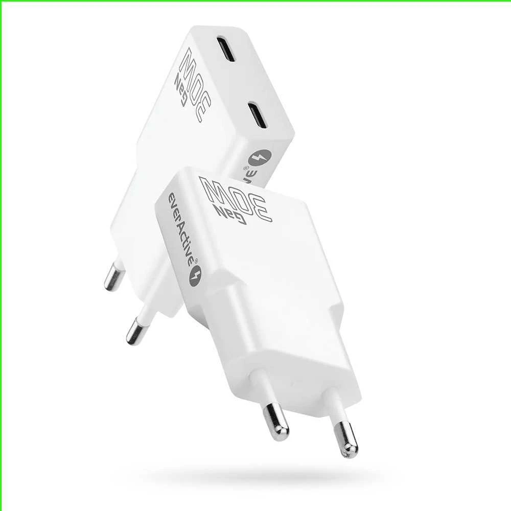 „everactive“ įkroviklis 2 x USB-C greito įkrovimo 4+ 30W SUPER SLIM baltas