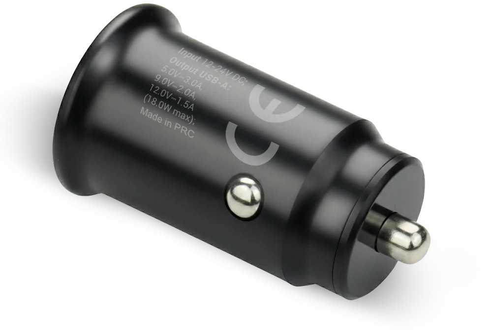 Automobilinis Įkroviklis - everActive CC-15QC 18W su USB-C Kabeliu LED, Juoda
